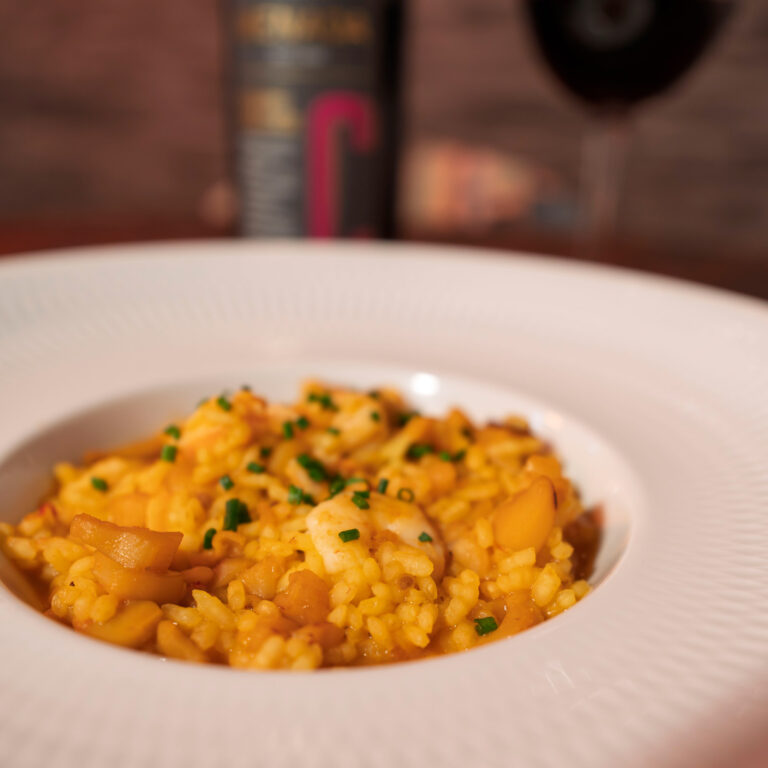 ARROZ MELOSO DE SEPIA Y GAMBAS - El Lagarto Verde Restaurante en Alcorcón