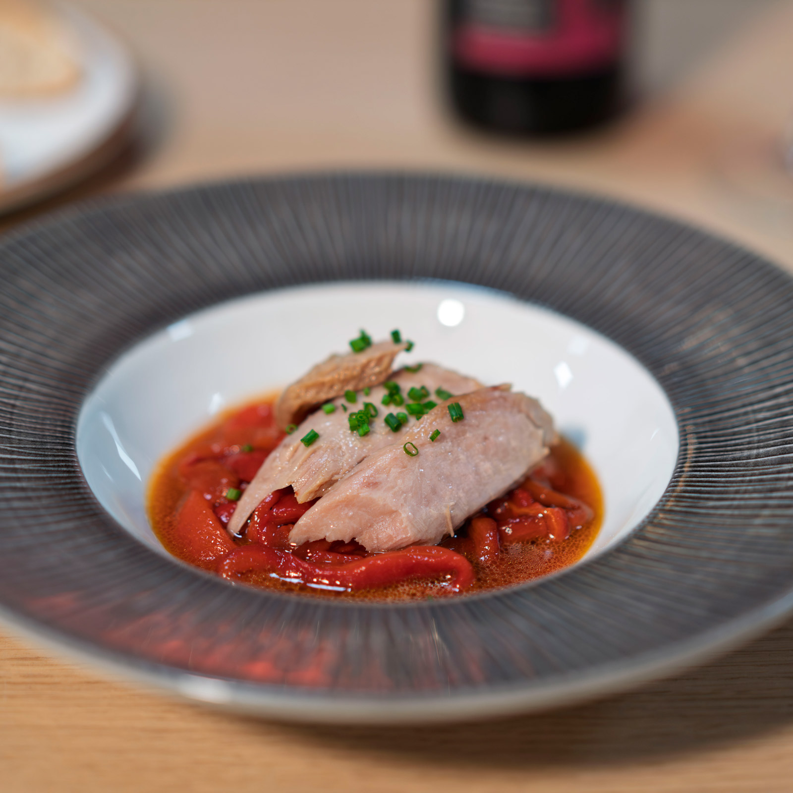 Ventresca con pimientos - El Lagarto Verde restaurante en Alcorcón